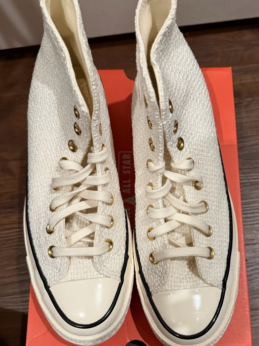 Converse Women's Cream High-Top Athletic Sneakers- Women’s Size 9.5